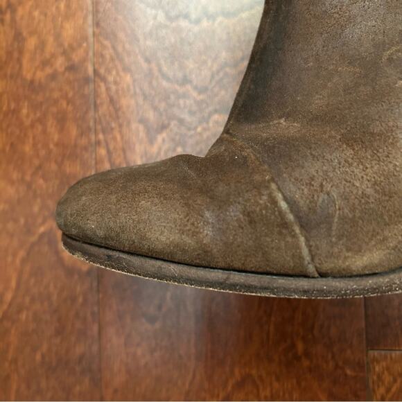 Rag & Bone Women's Distressed Brown Suede Ankle Boots w/ Stacked Heels, Size 6.5 - Picture 7 of 16